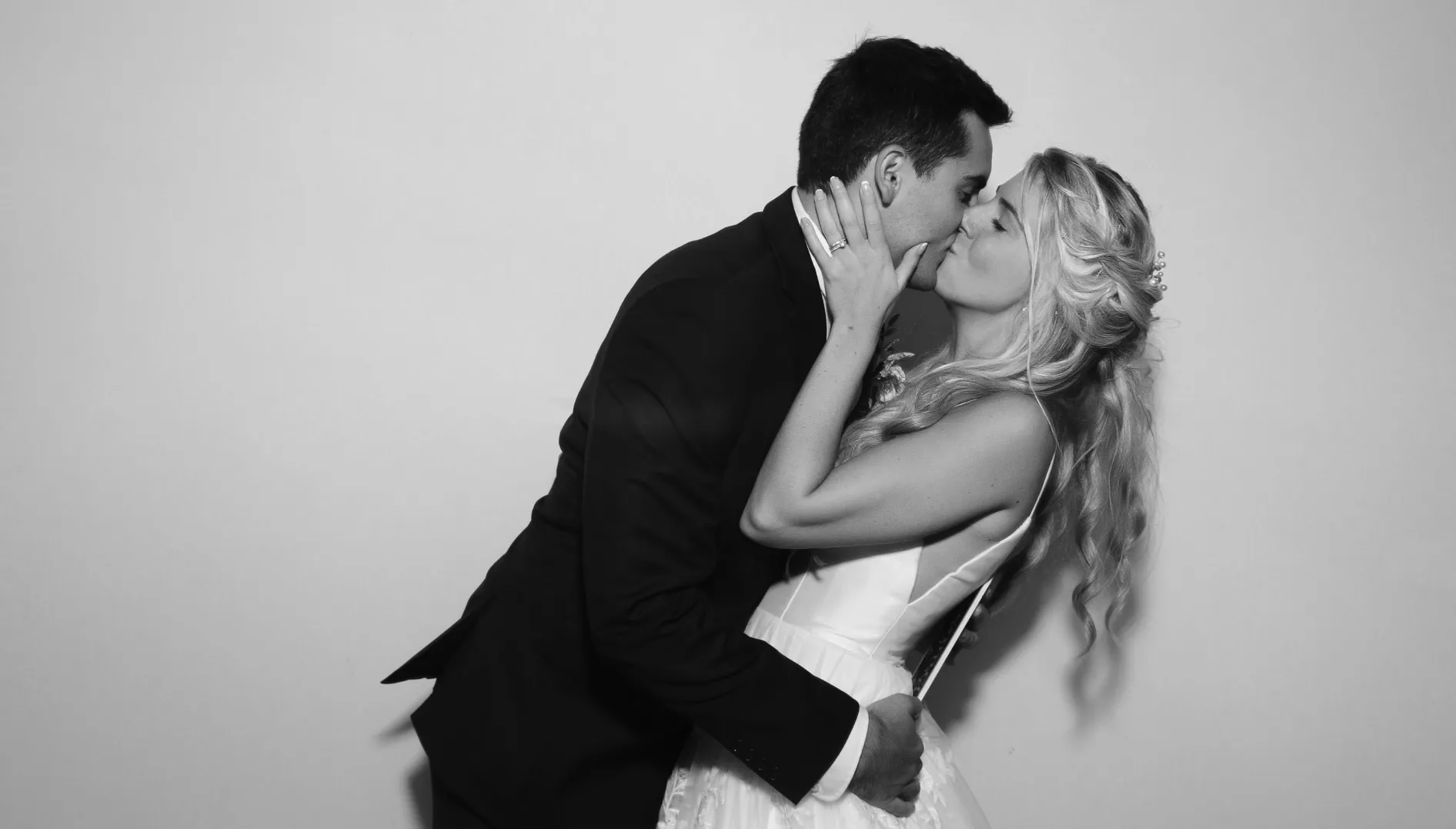 Allure Booth elegant black and white photo booth portrait at a Boston event